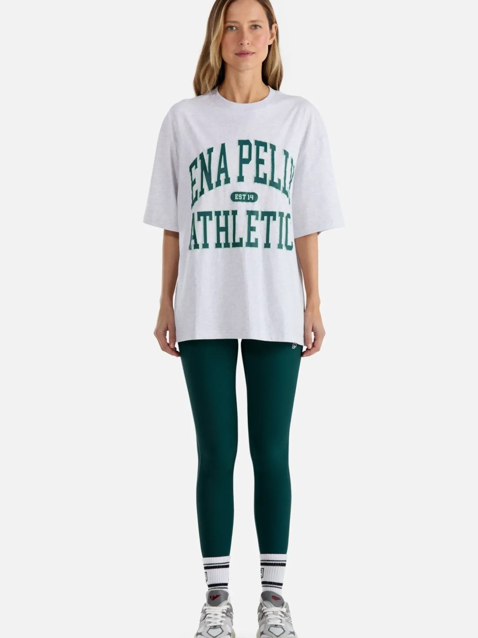 Ena Pelly Tops|Athletic Tee - White Marle