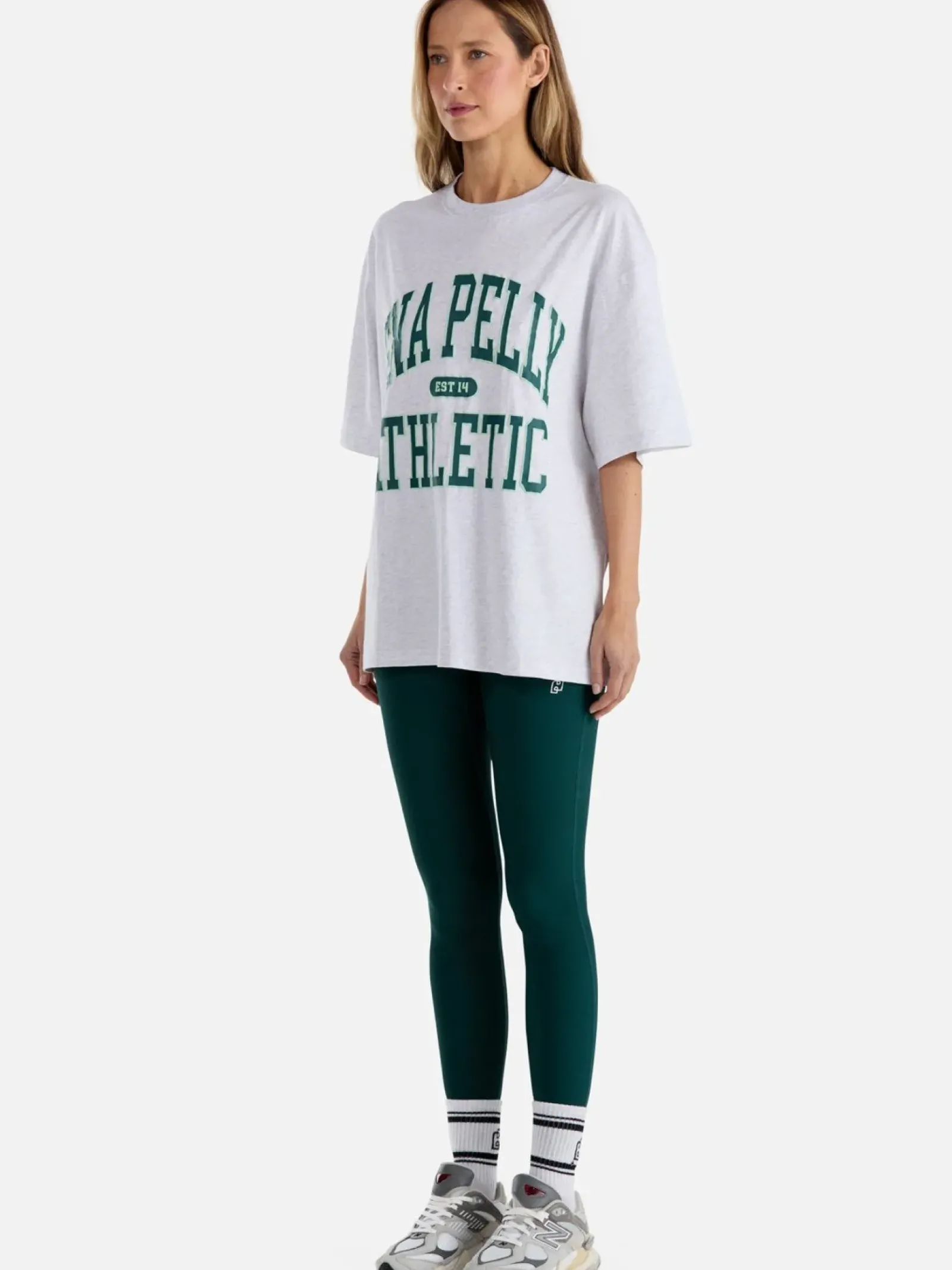 Ena Pelly Tops|Athletic Tee - White Marle