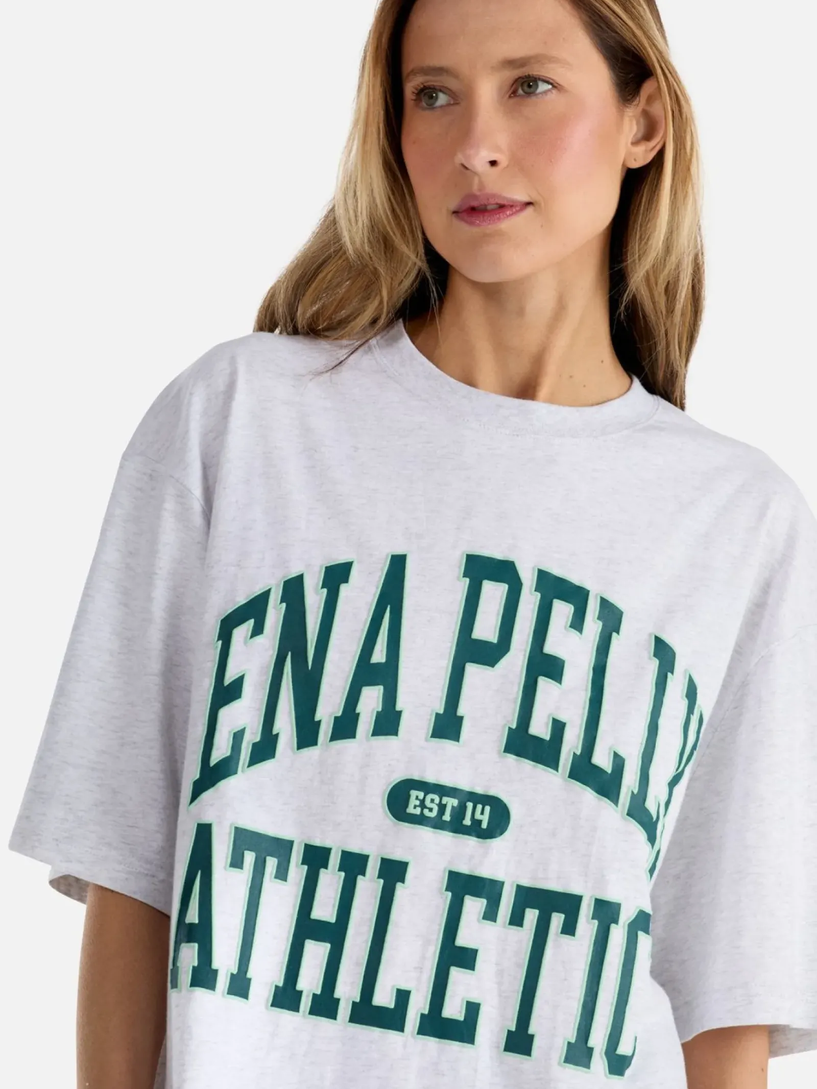 Ena Pelly Tops|Athletic Tee - White Marle