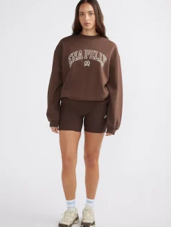 Ena Pelly Jumpers|Classic Collegiate Sweatshirt - Mocha