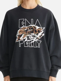 Ena Pelly Jumpers|Lilly Oversized Sweater Tigers Eye - Vintage Black