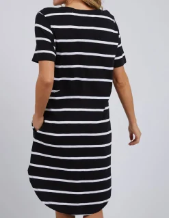 Foxwood Dresses|Bay Stripe Dress- Black/White Stripe