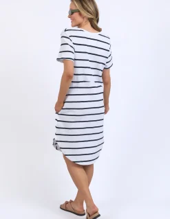 Foxwood Dresses|Bay Stripe Dress - Navy