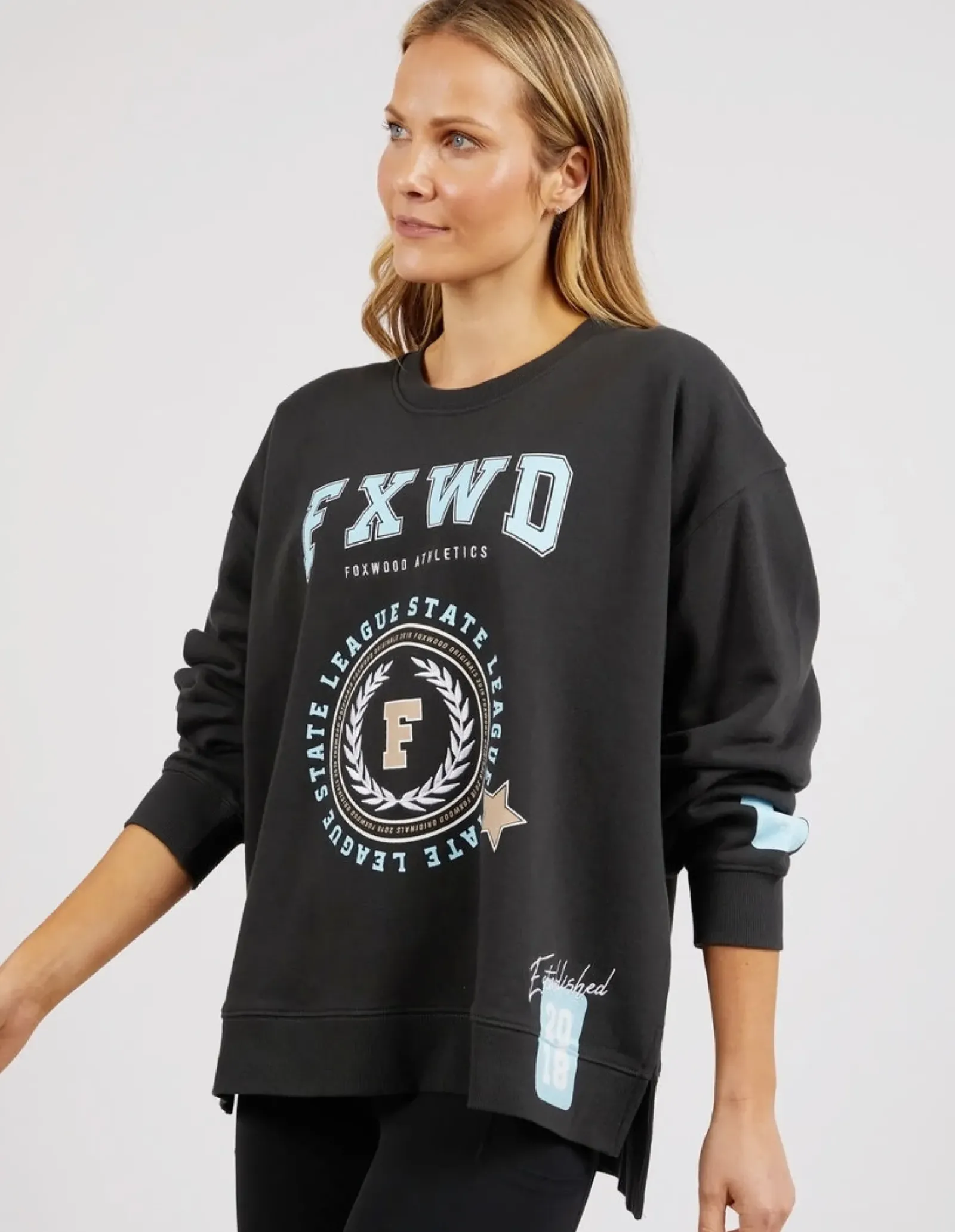 Foxwood Tops|Get There Crew - Washed Black