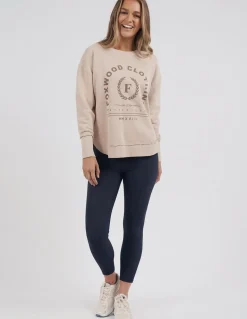 Foxwood Tops|Medalion Crew - Oatmeal