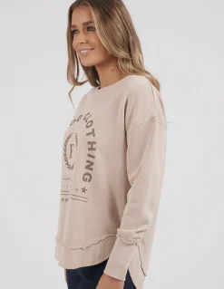 Foxwood Tops|Medalion Crew - Oatmeal