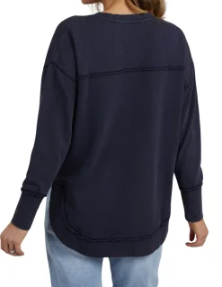 Foxwood Jumpers|Simplified Crew- Washed Navy