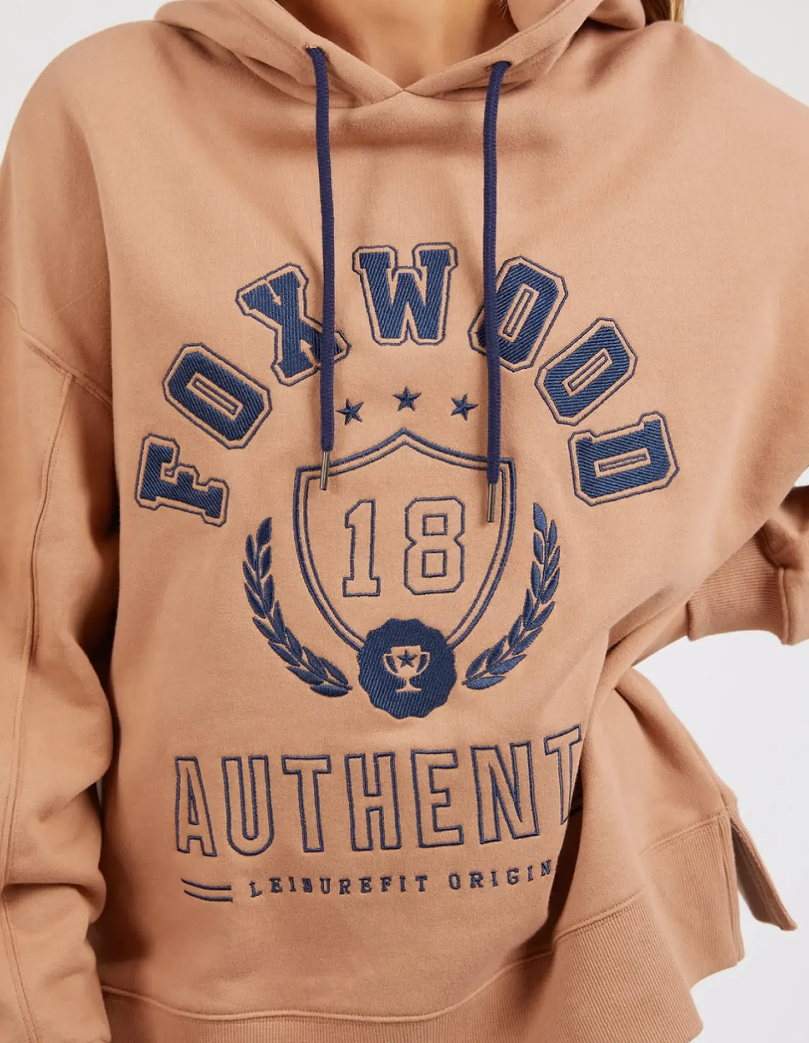 Foxwood Tops|Varsity Hoody - Latte