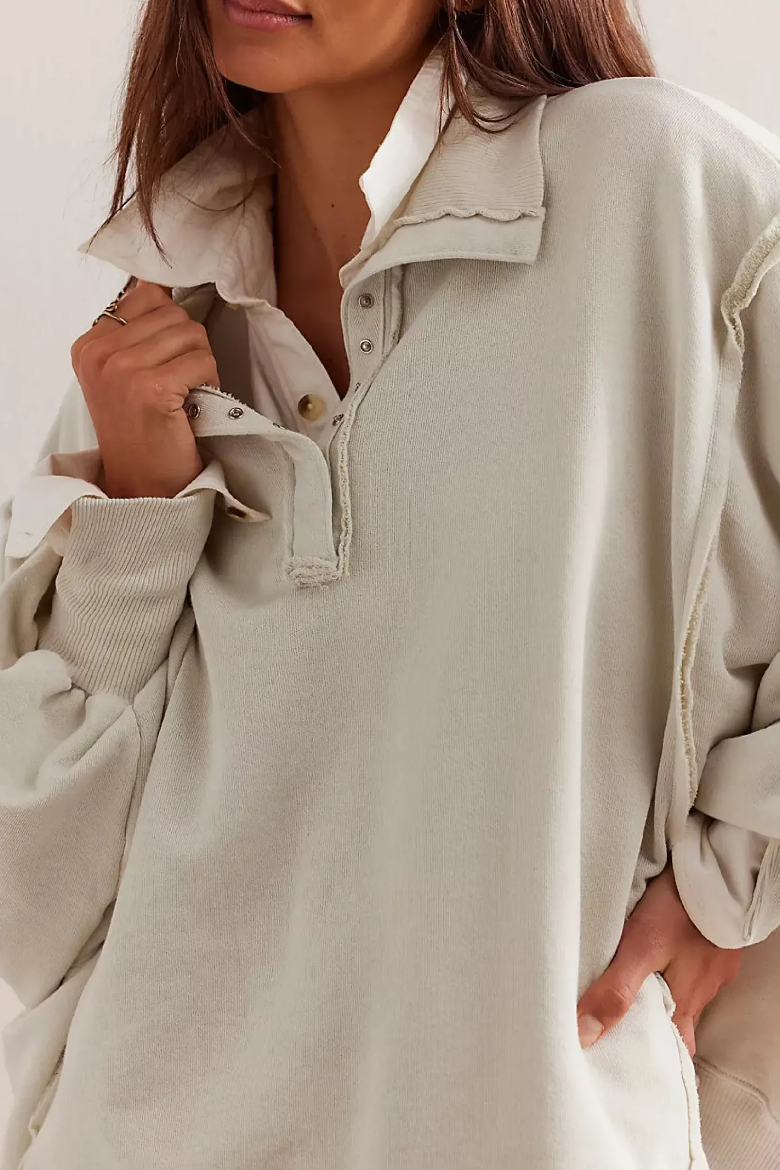 Free People Tops|Camden Henley - Grey Opal
