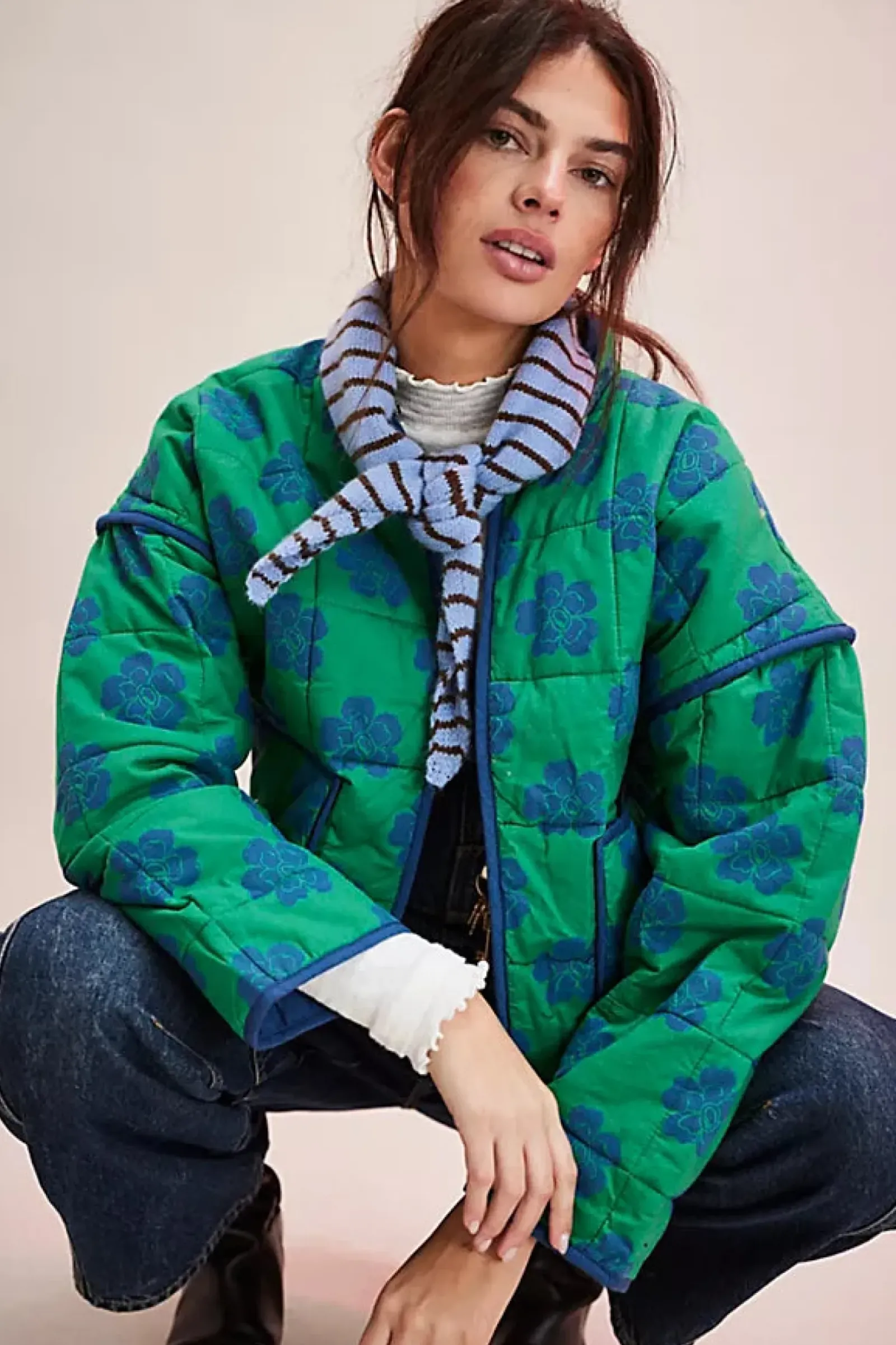 Free People Jackets & Coats|Chloe Jacket - Grass Combo
