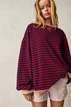 Free People Tops|Classic Striped Crew - Nautical Combo