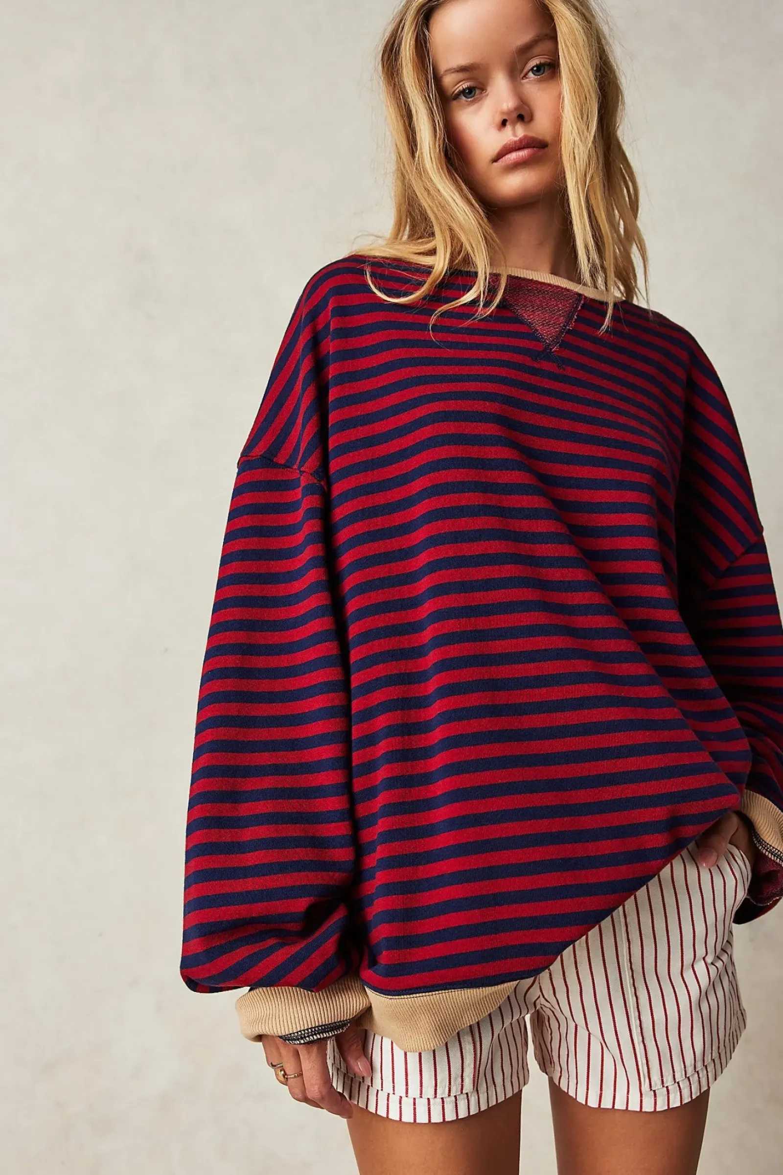 Free People Tops|Classic Striped Crew - Nautical Combo