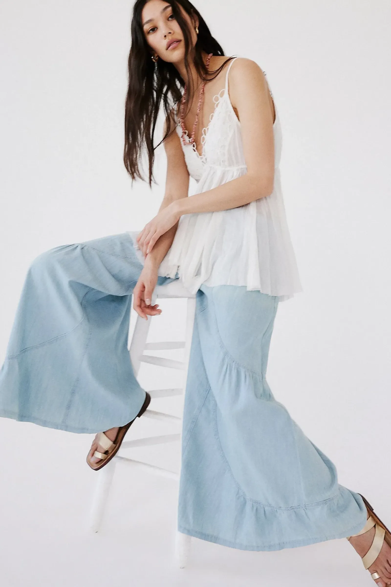 Free People Pants|Jeans|Dawn on Me Wide Leg Jeans - Moonlit