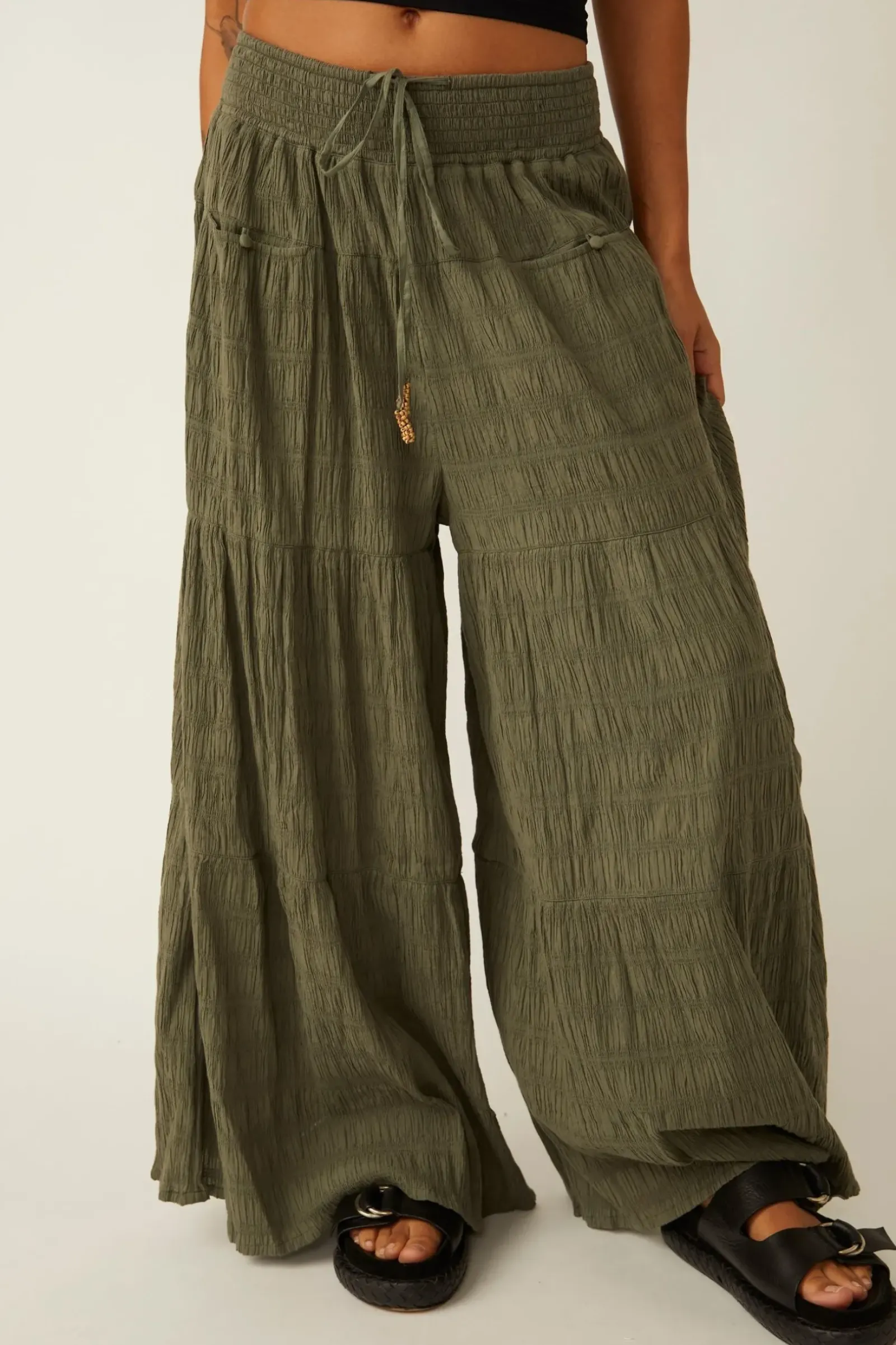 Free People Pants|In Paradise Wide Leg Pant - Dried Basil