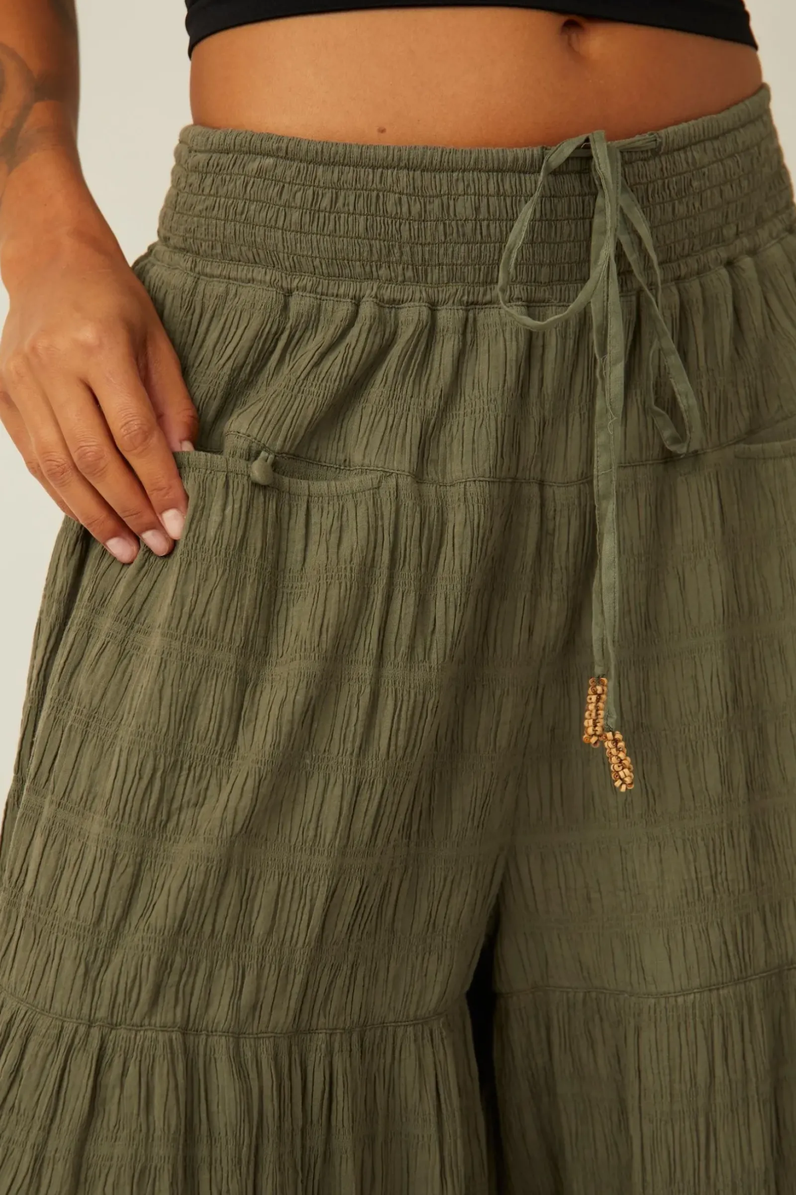 Free People Pants|In Paradise Wide Leg Pant - Dried Basil
