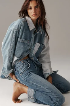 Free People Tops|Mountain Roads Shirt - Indigo Mixed
