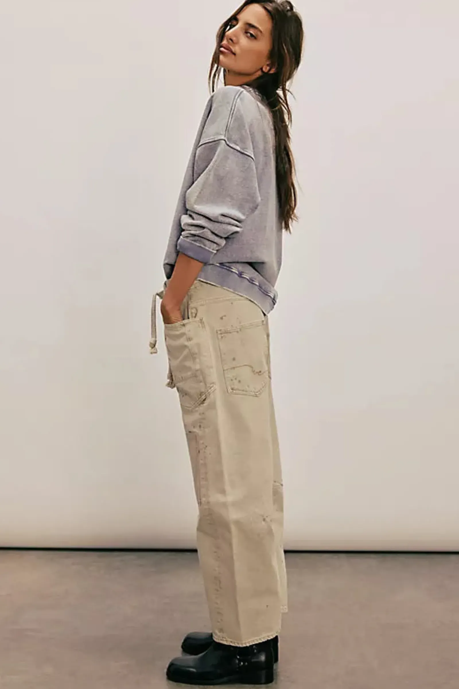 Free People Pants|Jeans|Moxie Low Slung Pull On Barrel Jeans - Jetty