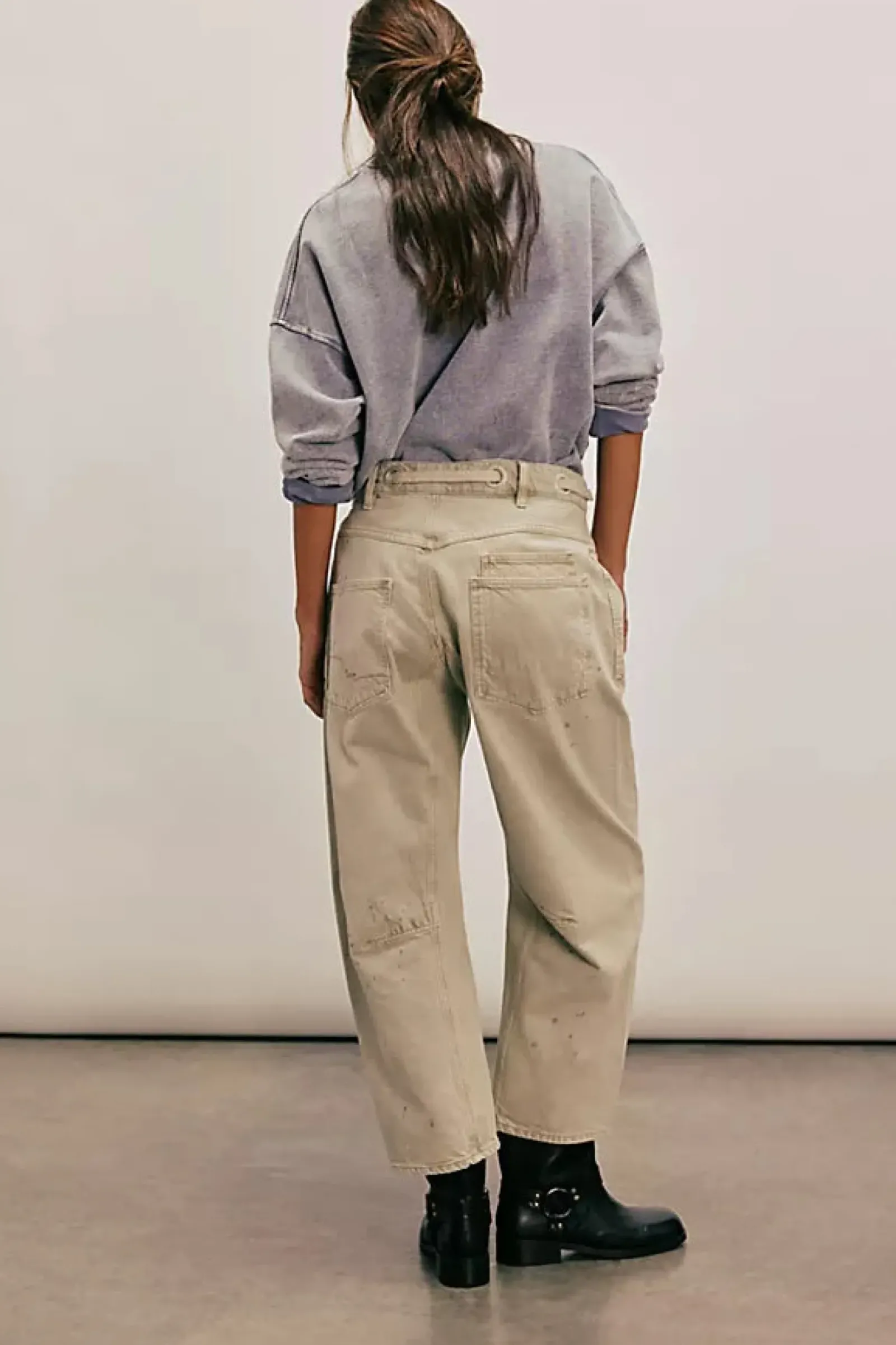 Free People Pants|Jeans|Moxie Low Slung Pull On Barrel Jeans - Jetty