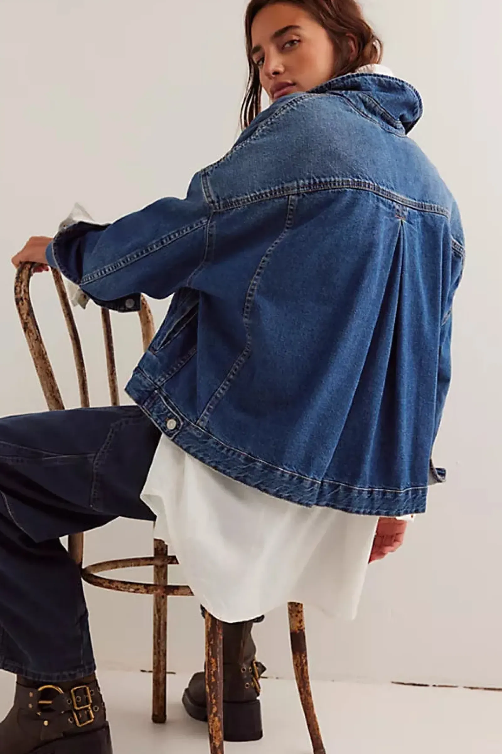 Free People Jackets & Coats|Opal Swing Denim Jacket - Got The Blues