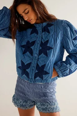 Free People Jackets & Coats|Quinn Quilted Jacket - Indigo Combo