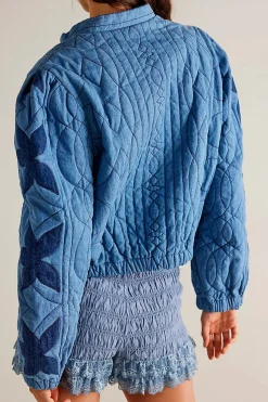 Free People Jackets & Coats|Quinn Quilted Jacket - Indigo Combo