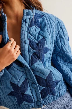 Free People Jackets & Coats|Quinn Quilted Jacket - Indigo Combo