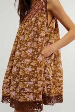 Free People Tops|Dresses|Shea Printed Mini - Chocolate Combo