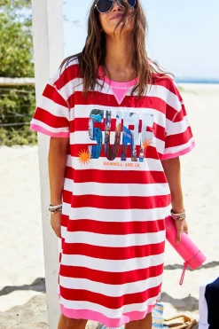 Hammill & Co Dresses|Hammill & Co Beach Sweat Dress - Red/White Stripe