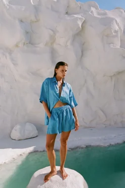 Hobo & Hatch Tops|Hobo & Hatch Breeze Shirt - Ocean