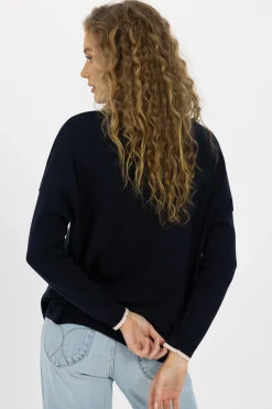 Humidity Tops|Knitwear|Heidi Knit Top - Navy