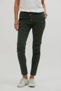 Italian Star Toggle Menu|Pants|Button Jean - Military