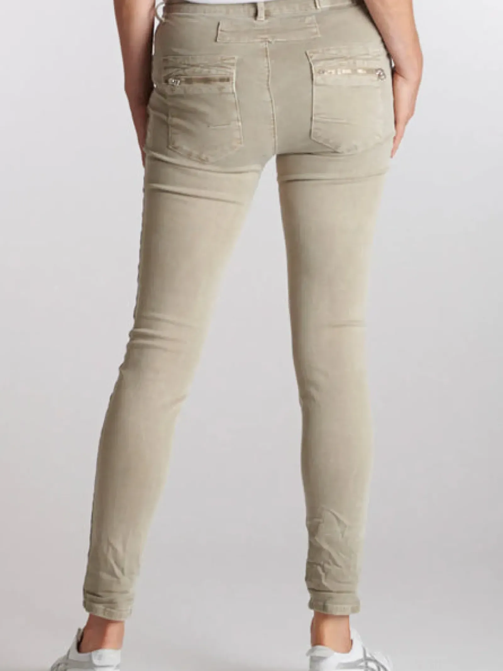 Italian Star Pants|Jeans|Button Jean - Beige