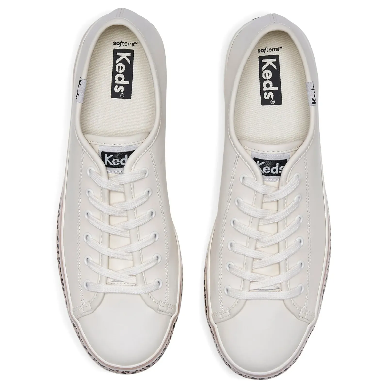 Keds Sneakers|Triple Up Leather Leopard Stripe - White/Tan