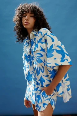 Kinney Tops|Juniper Shirt - Mosaic Blue