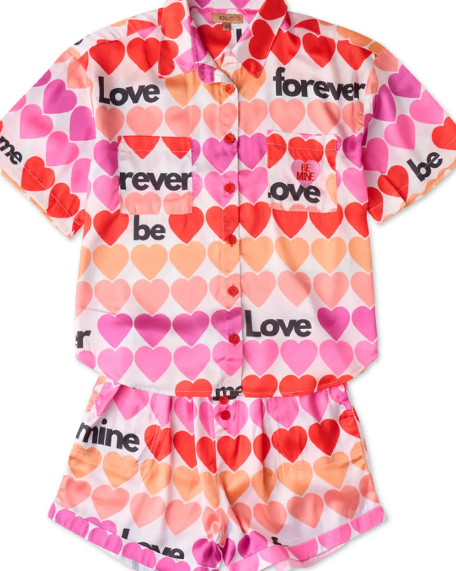Kip and Co Bedding|Kip & Co - Forever Satin Short Sleeve Shirt & Short PJ Set