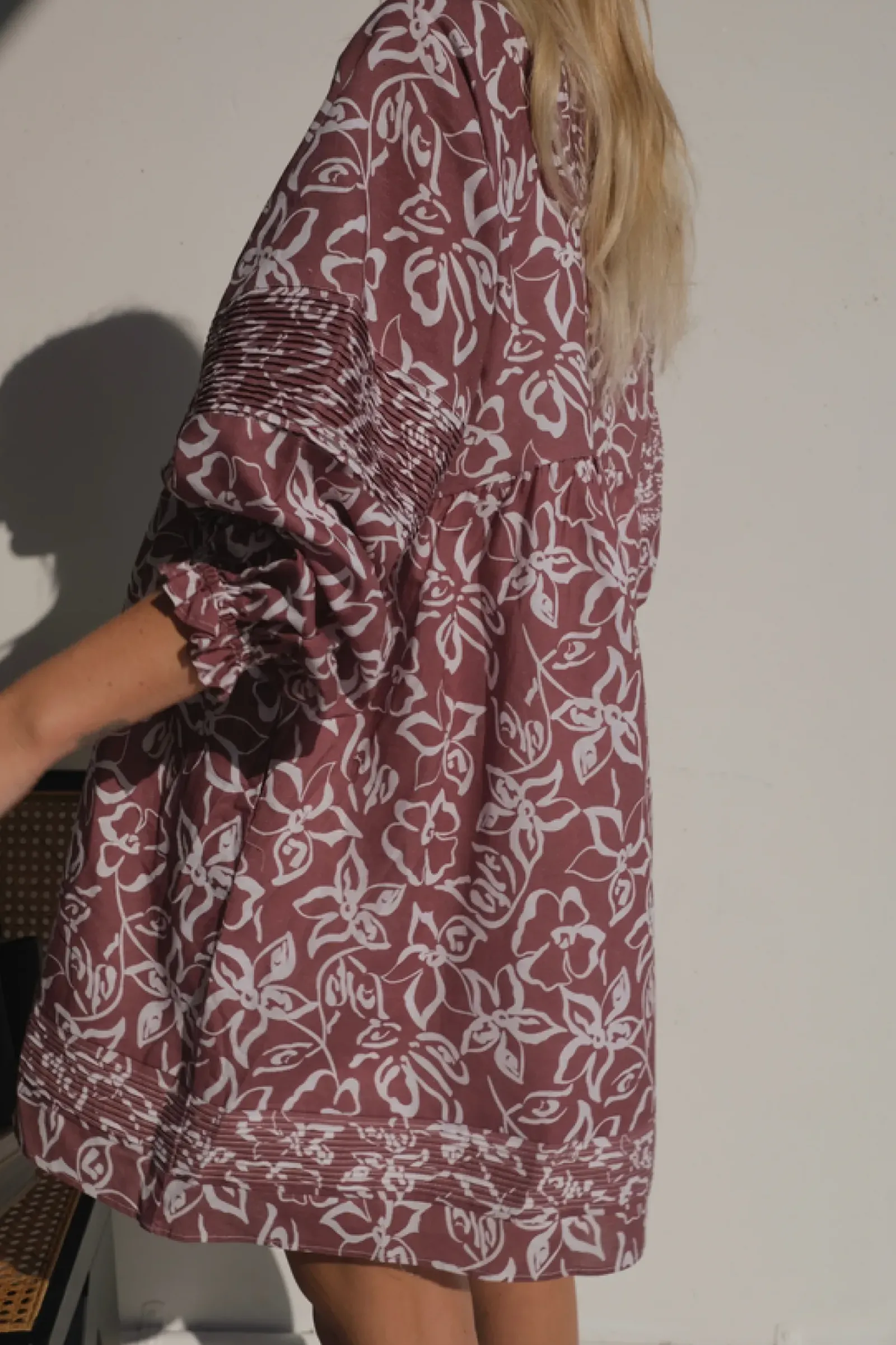 Lunar Fox Dresses|Stevie Linen Dress - Sangria