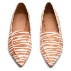 Millwoods Slip On & Sandals|Poplar Pointed Flat- Brown Zebra