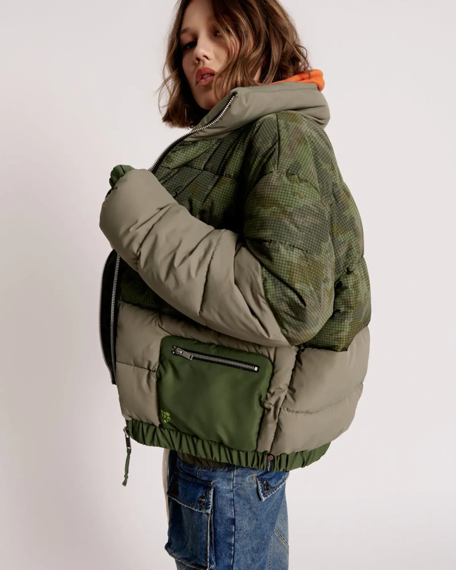 One Teaspoon Jackets & Coats|Dirtee Love Camo Puffa Jacket - Khaki