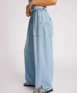 One Teaspoon Pants|Jeans|Tencel Parachute Pants - Soft Blue