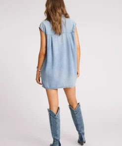 One Teaspoon Dresses|Tencel Shirt Dress - Soft Blue