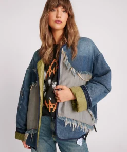 One Teaspoon Jackets & Coats|Wadded Jacket - Memphis Light Star Denim