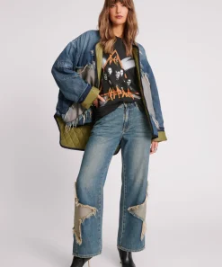 One Teaspoon Jackets & Coats|Wadded Jacket - Memphis Light Star Denim