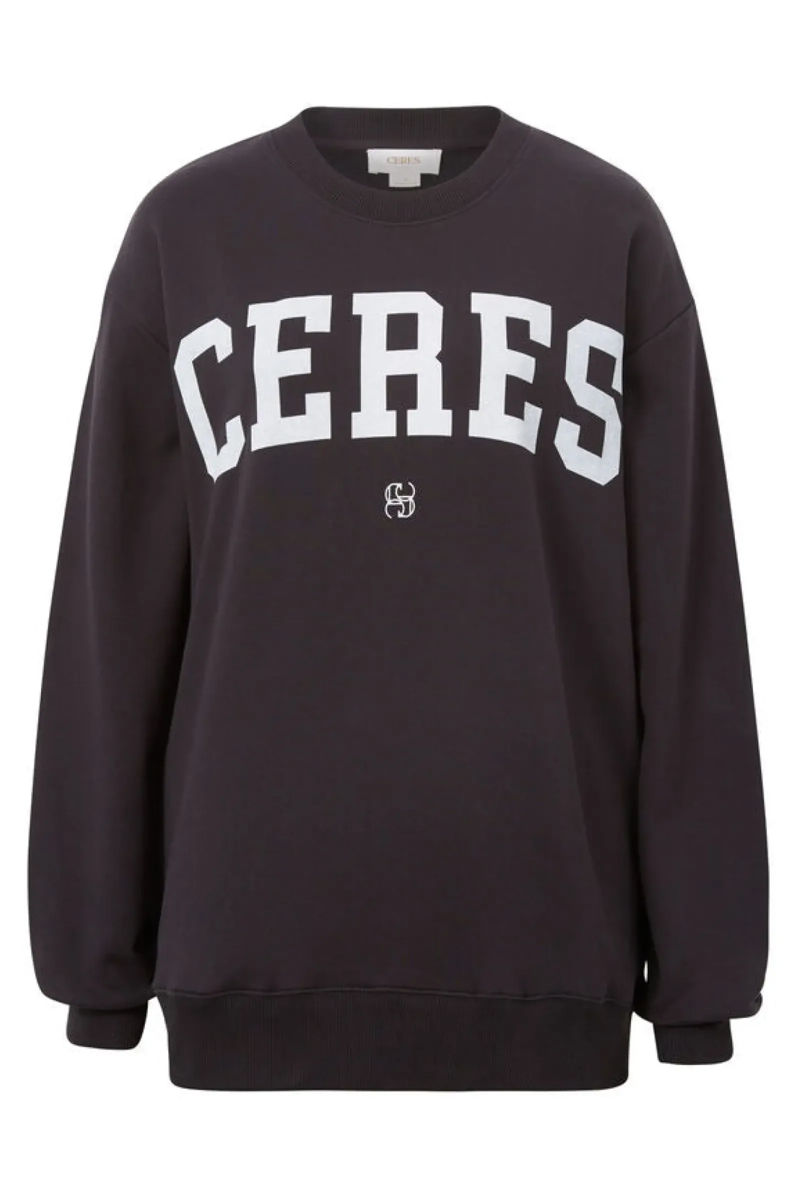 Ceres Life Tops|Oversized Slouchy Crew - Phantom Heritage Logo