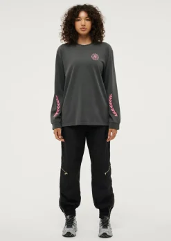 P.E Nation Tops|Phoenix Long Sleeve Tee - Washed Dark Shadow
