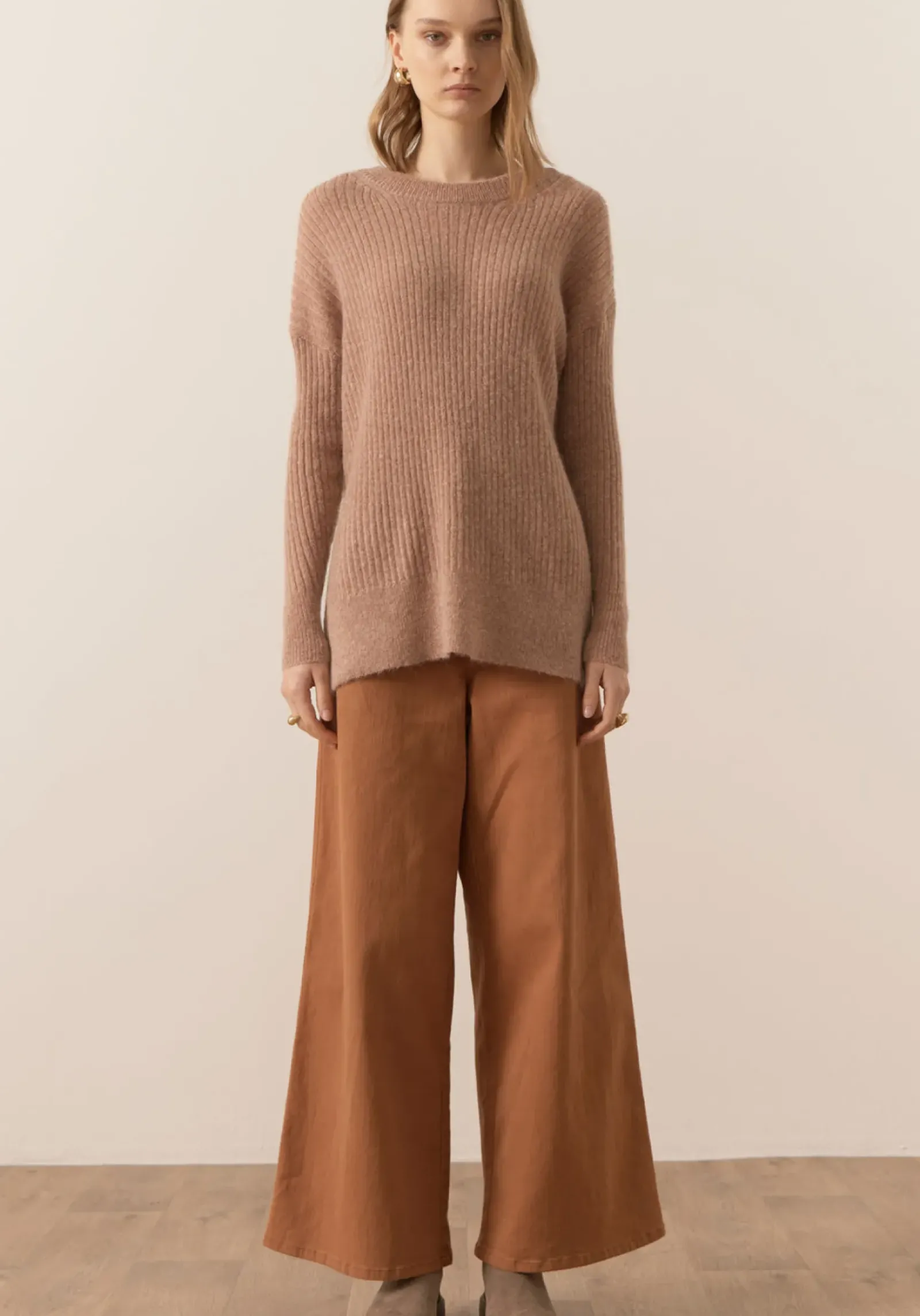 Pol Knitwear|Fitch Ribbed Knit - Blush