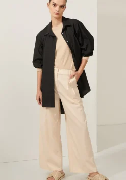 Pol Tops|Lagoon Drape Back Shirt- Black