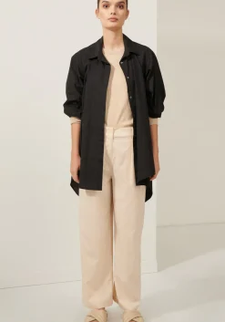 Pol Tops|Lagoon Drape Back Shirt- Black