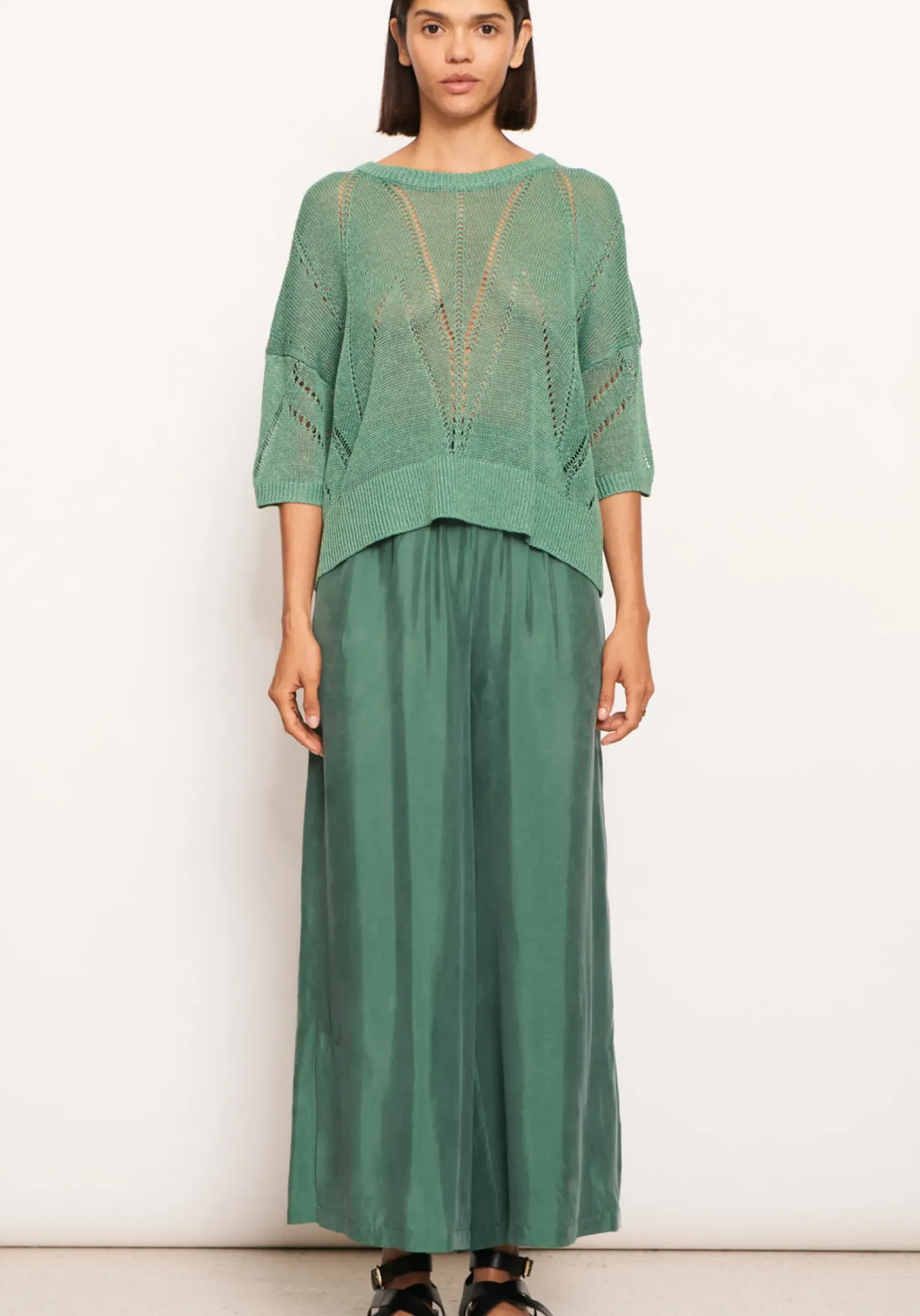 Pol Tops|Knitwear|Pier Knit Tee- Green