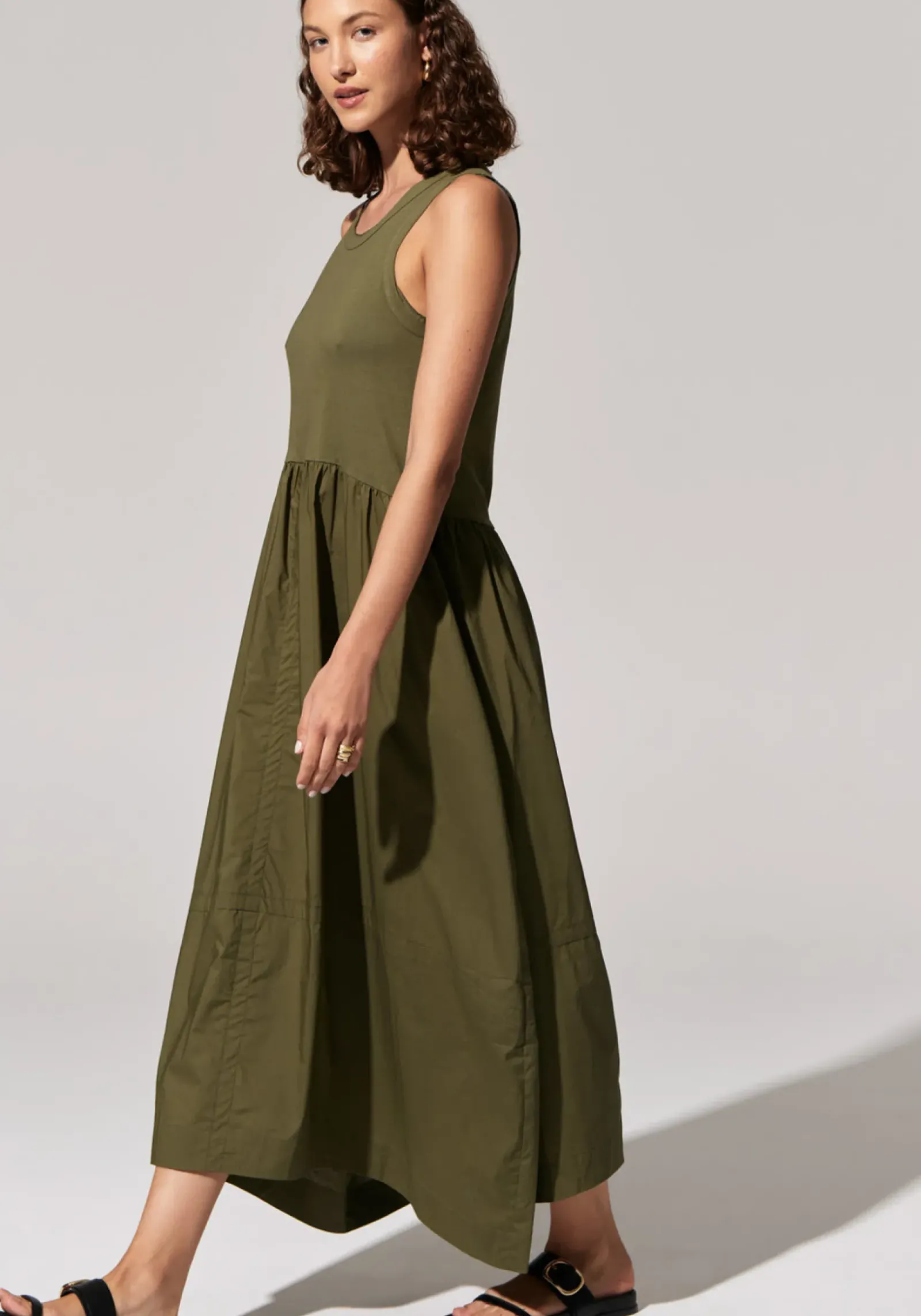 Pol Dresses|Toya Tank Dress - Khaki