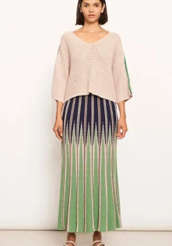 Pol Tops|Xander Crochet Tee - Pebble/Ink/Green